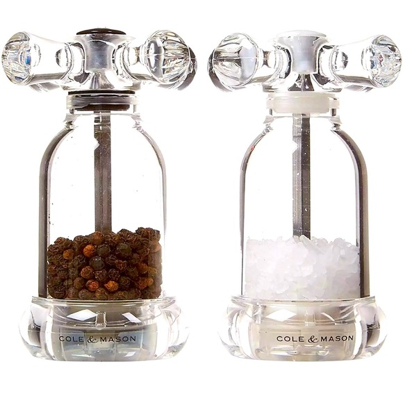 Cole & Mason Tap Acrylic Salt and Pepper Mill Set Salt And Pepper Shaker Faucet - Picture 1 of 9